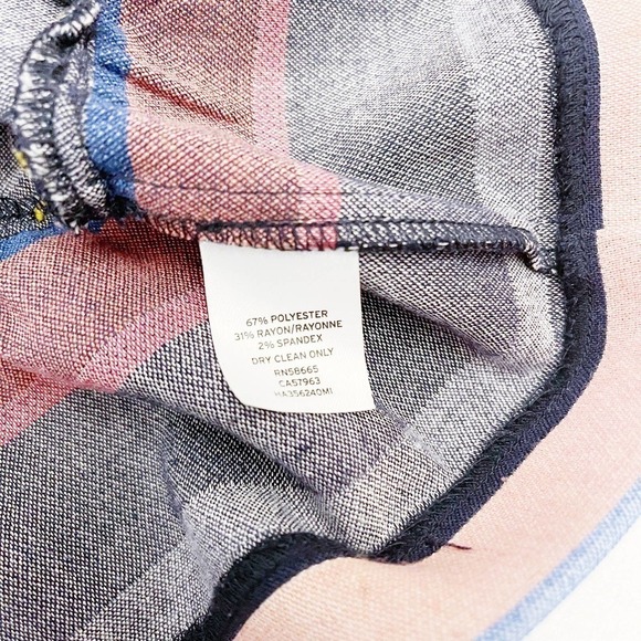 Halogen Striped Short Sleeve Peplum Ruffled Hem Top SZ S - Picture 2 of 6